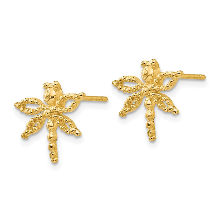 Shop Stylish 14K Gold Dragonfly Stud Earrings - Luxury Design, Lightweight-2