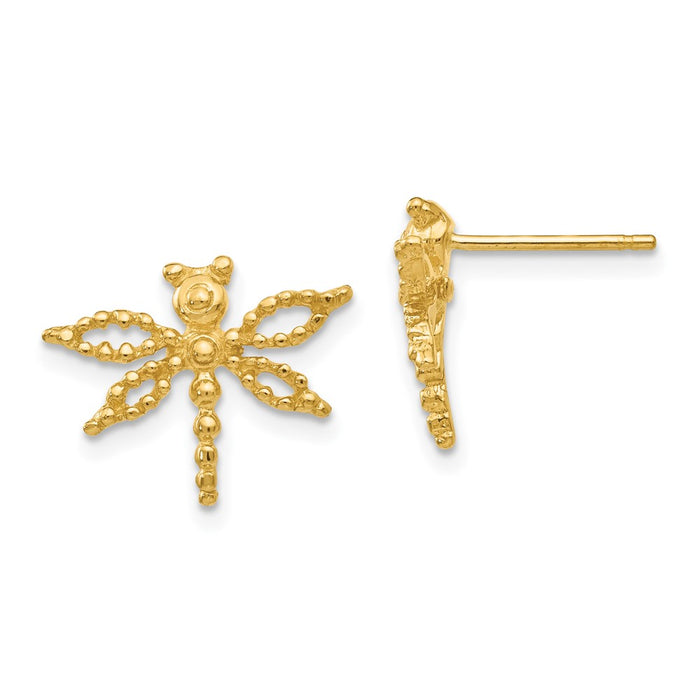 Shop Stylish 14K Gold Dragonfly Stud Earrings - Luxury Design, Lightweight-1