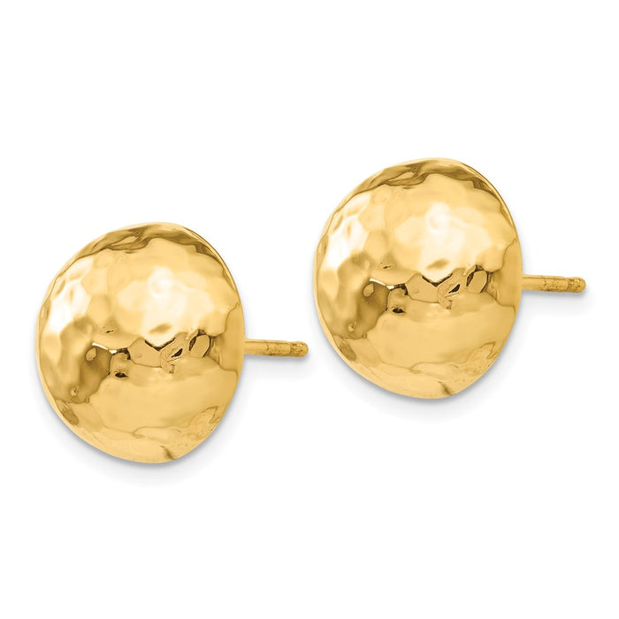 Buy Exclusive 14K Gold Hammered Half Ball Stud Earrings - Stylish & Affordable-2
