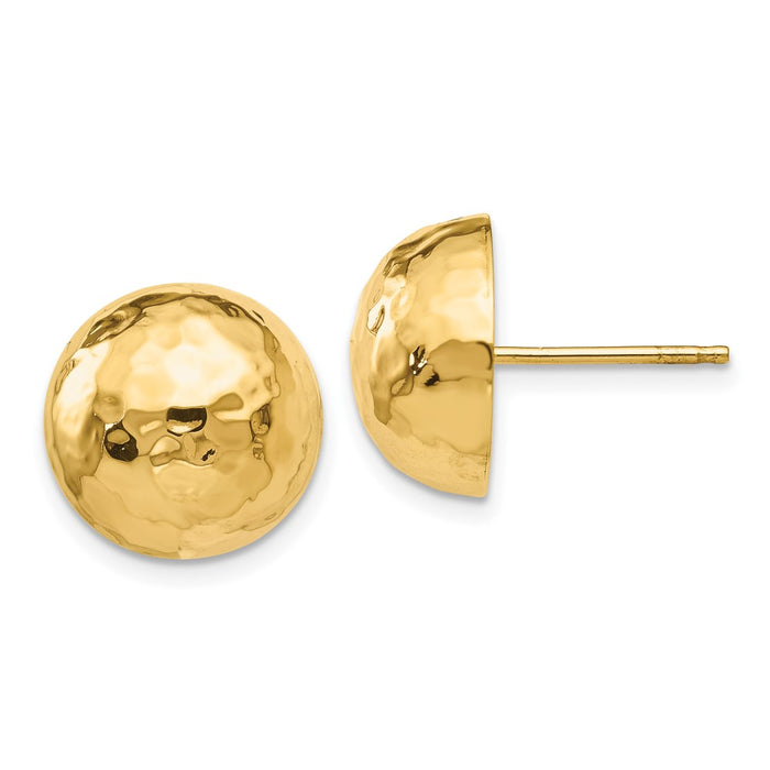 Buy Exclusive 14K Gold Hammered Half Ball Stud Earrings - Stylish & Affordable-1
