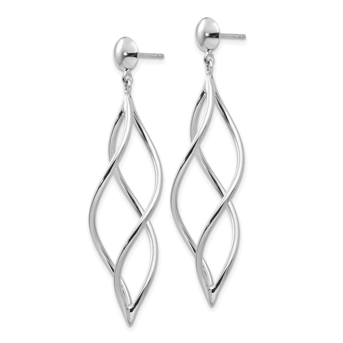 Buy Stylish 14K White Gold Twisted Drop Earrings - High-Quality Design, Value!-2