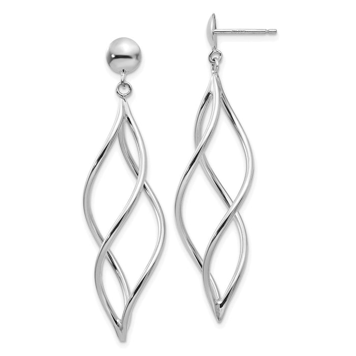 Buy Stylish 14K White Gold Twisted Drop Earrings - High-Quality Design, Value!-1