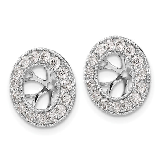Buy Stylish 14K White Gold 1 Carat Lab-Grown Diamond Earrings, 7mm Jacket
