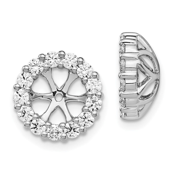 Buy Stylish 14K White Gold Earring Jacket with 1 Carat Lab-Grown Diamond - Clearance!-1