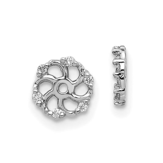 Exclusive 14K White Gold Earring Jacket with 1/20 Carat Lab Grown Diamond
