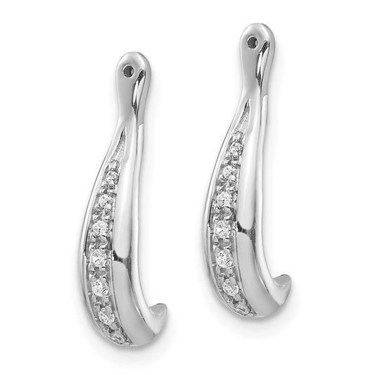 Shop Exclusive 14K White Gold Earring Jackets with 1/20 Carat Lab Grown Diamonds