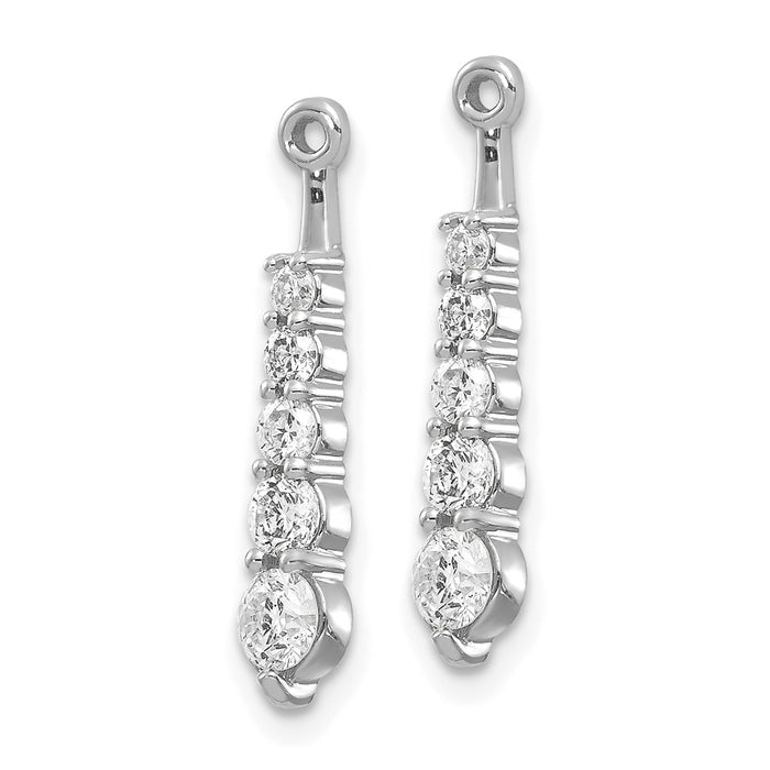 Buy Exclusive 14K White Gold Earring Jackets with 5/8 Carat Lab-Grown Diamonds - Stylish Value!-2