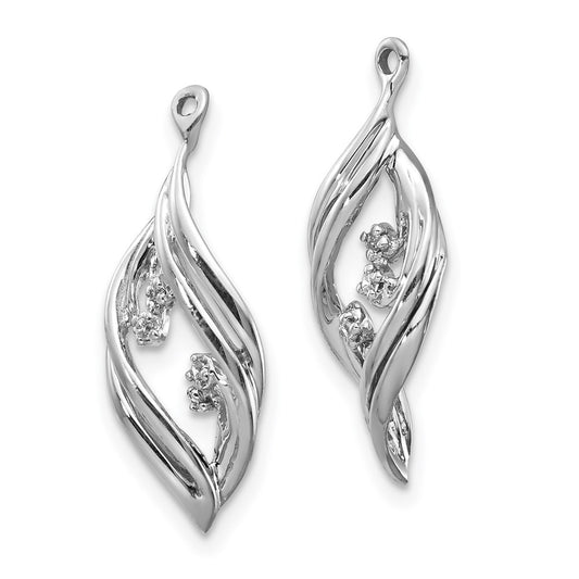 Order Stylish 14K White Gold Twisted Earring Jackets with .03 Carat Diamond
