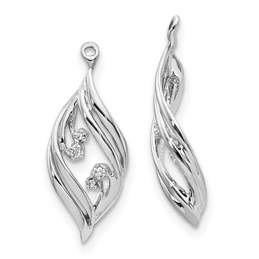 Order Stylish 14K White Gold Twisted Earring Jackets with .03 Carat Diamond