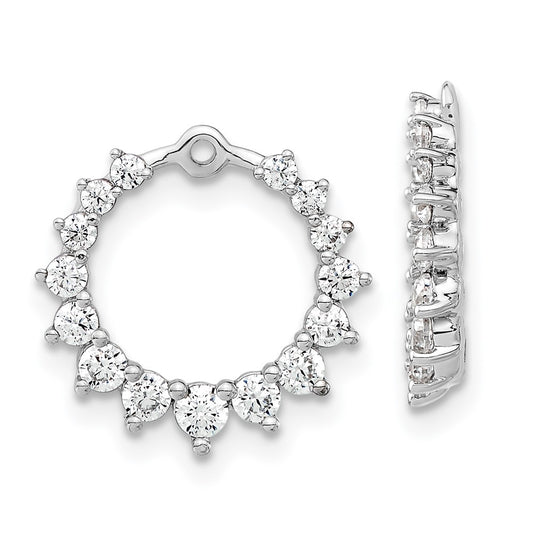 High-Quality 14K White Gold Earring Jackets with 7/8 Carat Lab-Grown Diamonds - Stylish Value