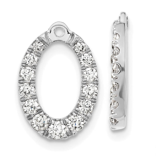 Shop Stylish 14K White Gold Oval Earring Jackets with 5/8 Carat Diamonds