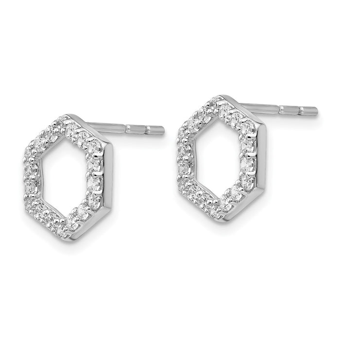 Exclusive 14K White Gold Hexagon Earrings | 1/2 Carat Lab-Grown Diamonds-2