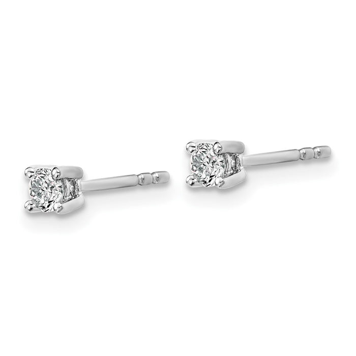 Exclusive 10K White Gold Diamond Stud Earrings - .20ct, Stylish Value!-2