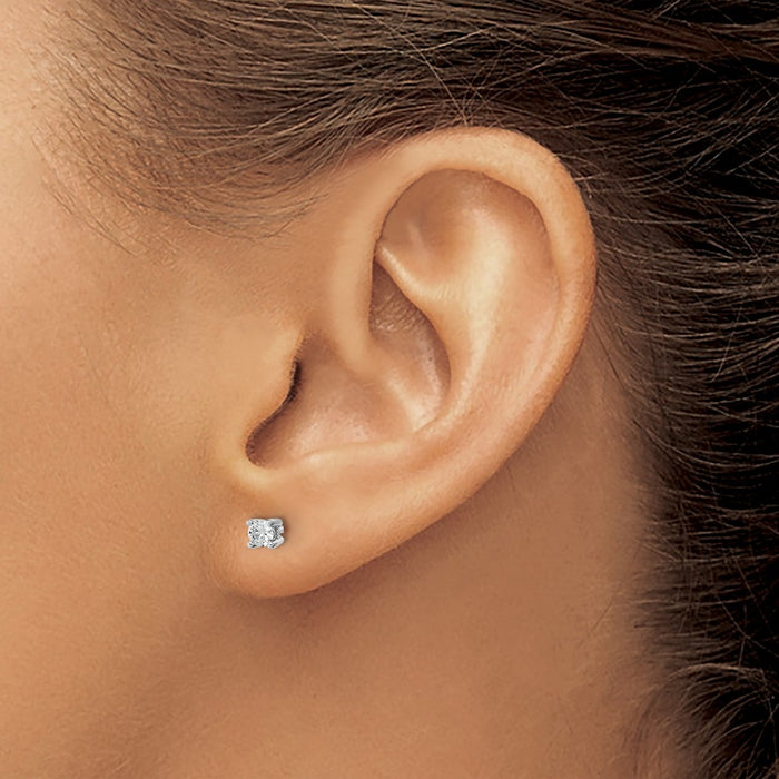 Exclusive 10K White Gold Diamond Stud Earrings - .20ct, Stylish Value!-3
