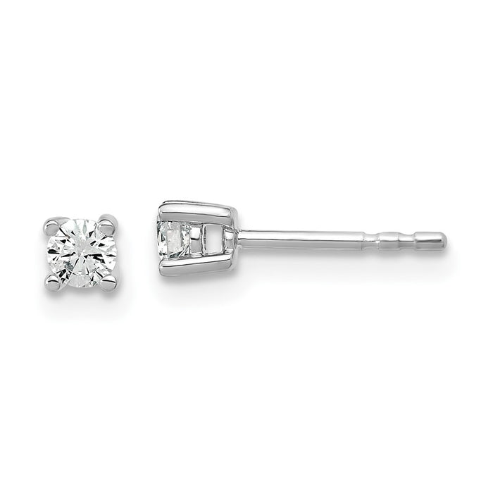 Exclusive 10K White Gold Diamond Stud Earrings - .20ct, Stylish Value!-1