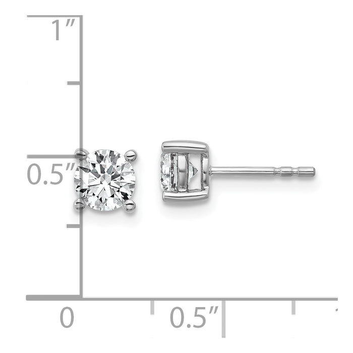 Exclusive 1.00ct Round Diamond Stud Earrings in 10K White Gold - Stylish Value-5