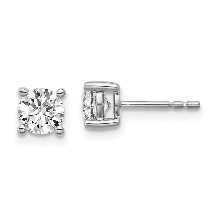 Exclusive 1.00ct Round Diamond Stud Earrings in 10K White Gold - Stylish Value-1