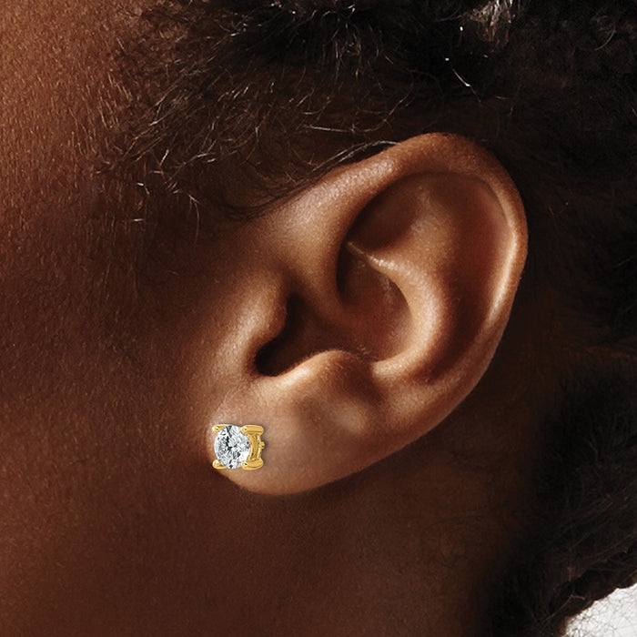 Exclusive 10K Gold 1.00ct Diamond Stud Earrings - Stylish & Affordable!-3