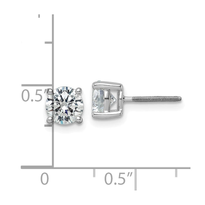 Buy Stylish 14K White Gold 3 Carat Lab-Grown Diamond Stud Earrings, Heavyweight-5