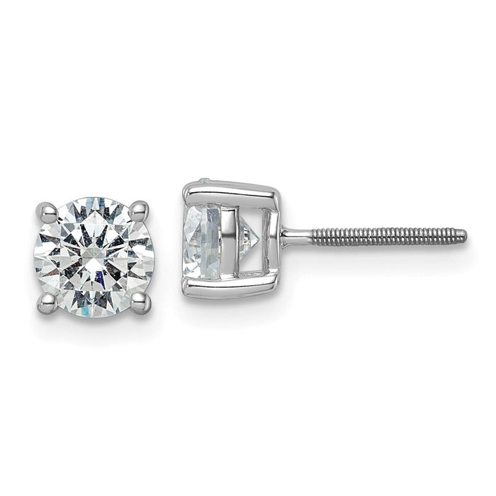 Buy Stylish 14K White Gold 3 Carat Lab-Grown Diamond Stud Earrings, Heavyweight-1