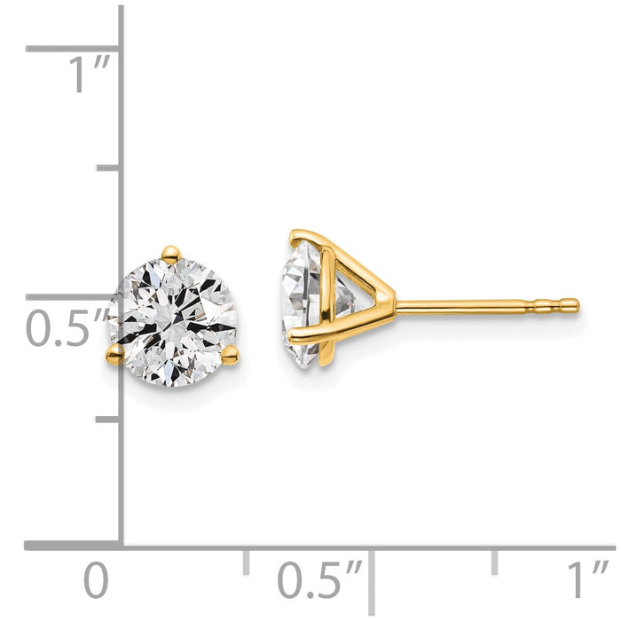 Buy 14K Yellow Gold 2.5 ctw Lab-Grown Diamond Stud Earrings - Stylish Value!-4