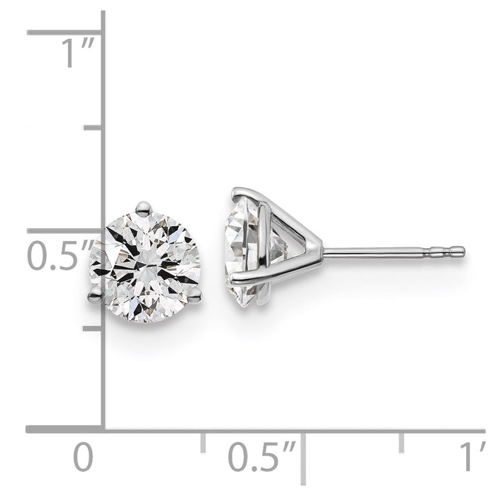 Exclusive 14K White Gold 3.00 ct Lab-Grown Diamond Stud Earrings - Luxury Value-3