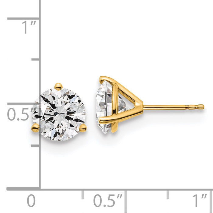 Shop Exclusive 14K Yellow Gold 4 Carat Lab-Grown Diamond Stud Earrings-5