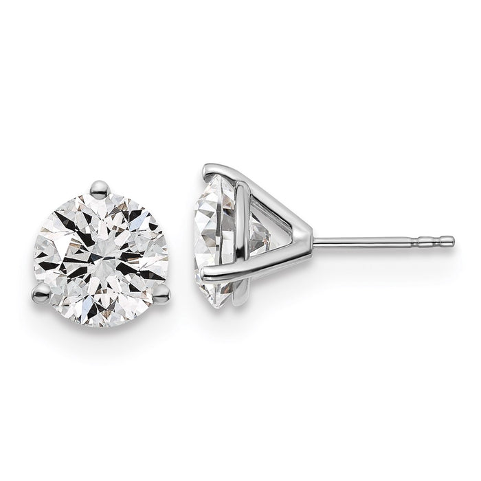 Designer 14K White Gold 5 ct Lab-Grown Diamond Stud Earrings - Affordable Luxury!-1