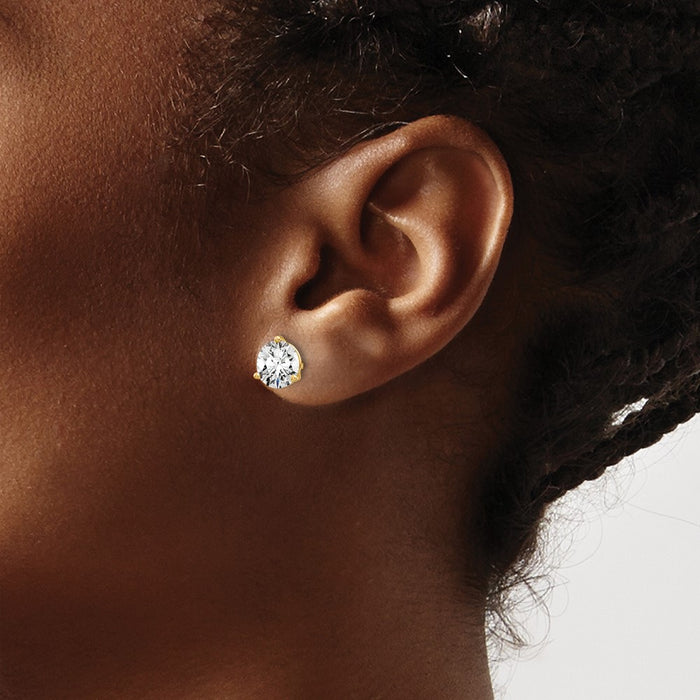 High-quality 14K Gold 5 Carat Lab-Grown Diamond Stud Earrings - Stylish Value!-3