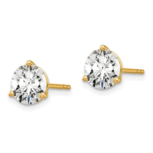 Shop Exclusive 14K Yellow Gold 6 Carat Lab-Grown Diamond 3-Prong Stud Earrings