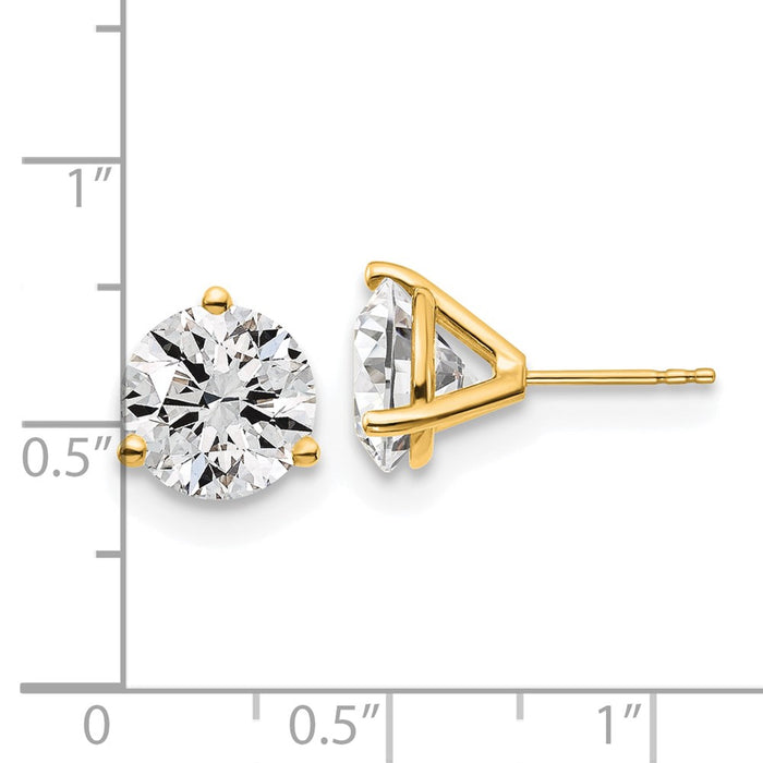 Shop Exclusive 14K Yellow Gold 6 Carat Lab-Grown Diamond 3-Prong Stud Earrings-4