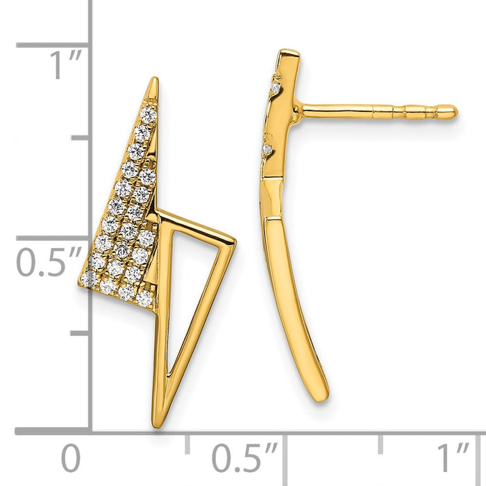 Shop Exclusive 14K Gold Polished Geometric Diamond Stud Earrings - Stylish Value-3