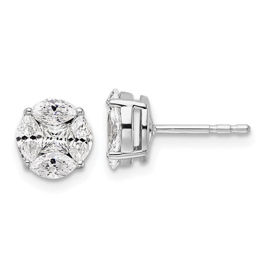 Exclusive 14K White Gold 1 Carat Lab-Grown Diamond Halo Earrings - Stylish Value
