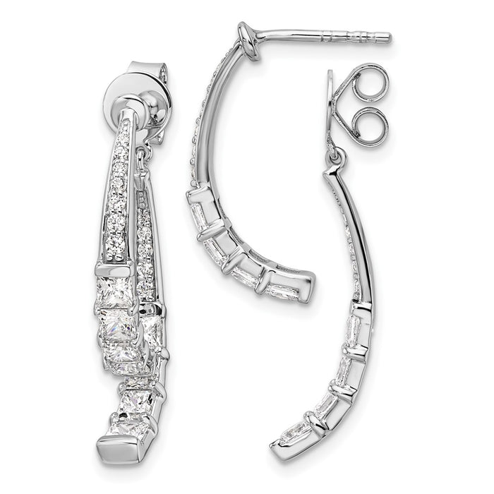 High-Quality 14K White Gold 2.625 Carat Lab-Grown Diamond Dangle Earrings - Stylish Value!-1