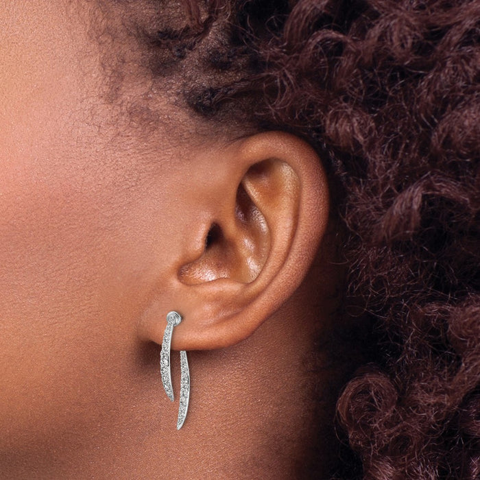 Shop Luxury 14K White Gold Dangle Earrings with 5/8 Carat Lab-Grown Diamonds-3