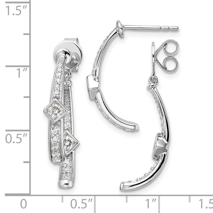 Designer 14K White Gold 7/8 Carat Lab-Grown Diamond Earrings - Stylish & Affordable-2