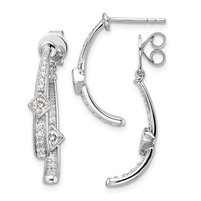 Designer 14K White Gold 7/8 Carat Lab-Grown Diamond Earrings - Stylish & Affordable-1