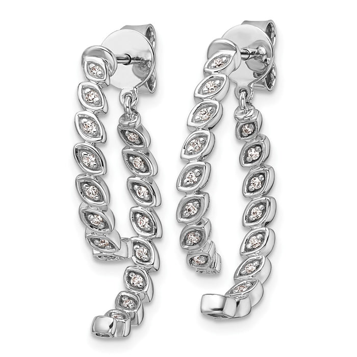 High-Quality 14K White Gold Diamond Dangle Earrings - Stylish and Elegant-2