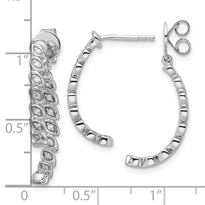 High-Quality 14K White Gold Diamond Dangle Earrings - Stylish and Elegant-3