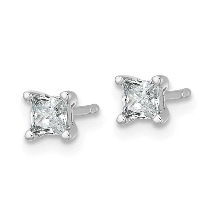 Exclusive 14K White Gold 1/2 ct Lab Grown Diamond Stud Earrings - Stylish Luxury-2