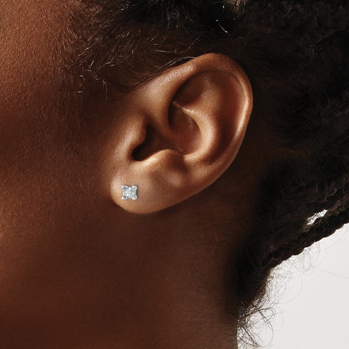 Exclusive 14K White Gold 1/2 ct Lab Grown Diamond Stud Earrings - Stylish Luxury-3