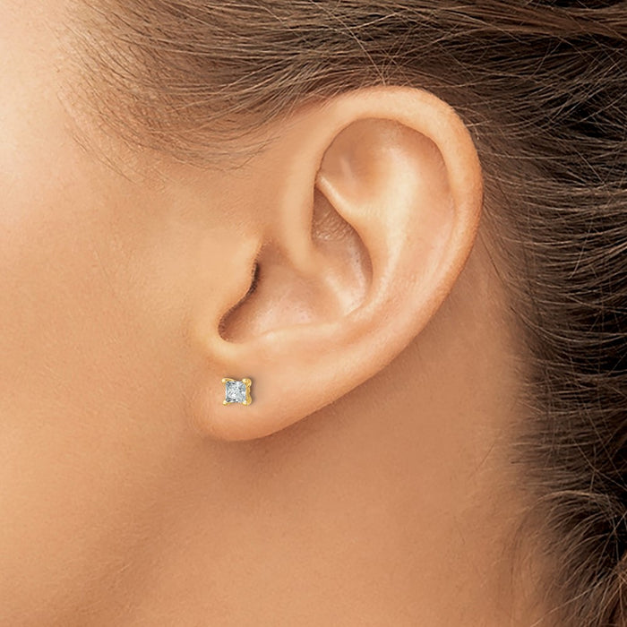 Buy Exclusive 14K Yellow Gold 1/2 ct Lab-Grown Diamond Stud Earrings-3