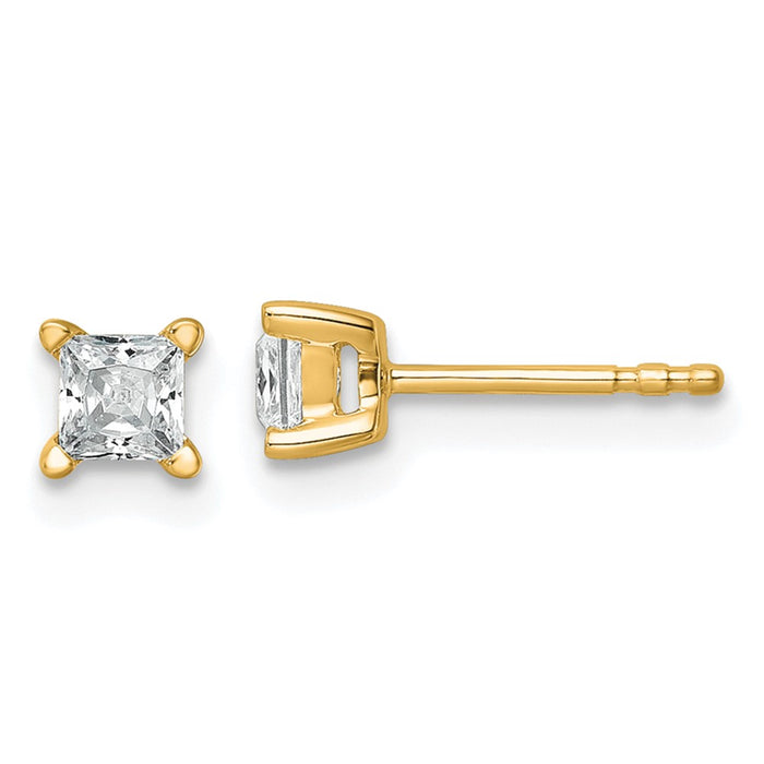 Buy Exclusive 14K Yellow Gold 1/2 ct Lab Grown Diamond Stud Earrings - Luxury Style-1