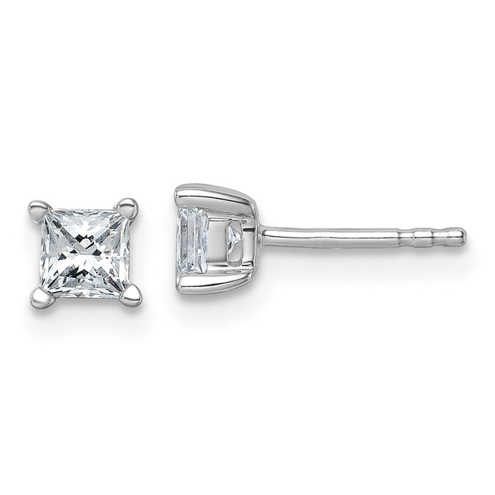 Shop Stylish 14K White Gold 3/4 ct Lab-Grown Diamond Princess Cut Earrings-1