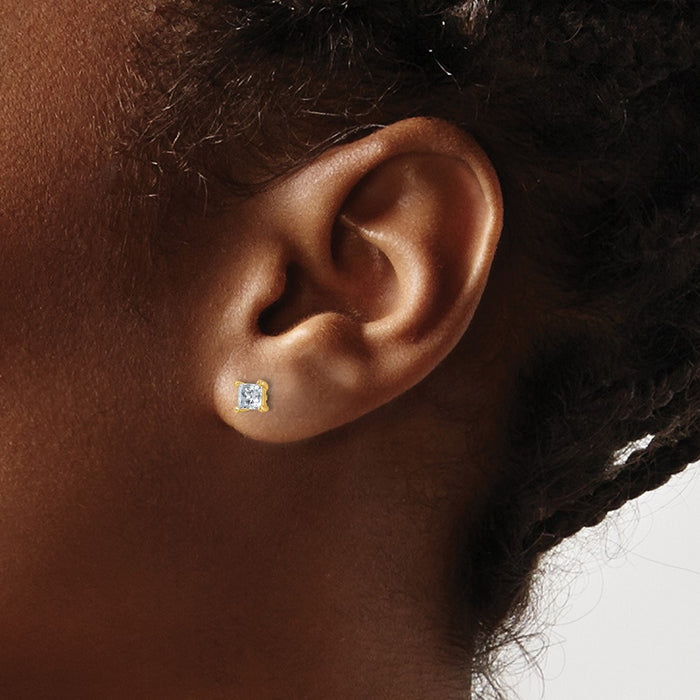 Shop Stylish 14K Yellow Gold 3/4 ct Lab-Grown Diamond Stud Earrings-3