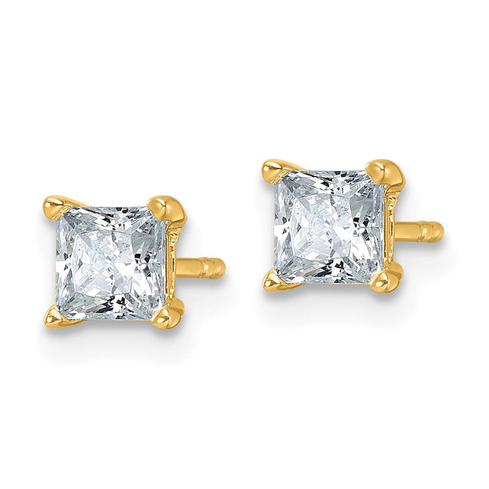 Designer 14K Yellow Gold 1 ct Lab-Grown Diamond Stud Earrings - Stylish Value!-2