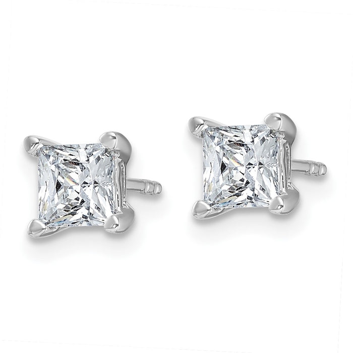 Shop Luxury 14K White Gold 1.5 ctw VS+ F+ Lab-Grown Diamond Stud Earrings-2