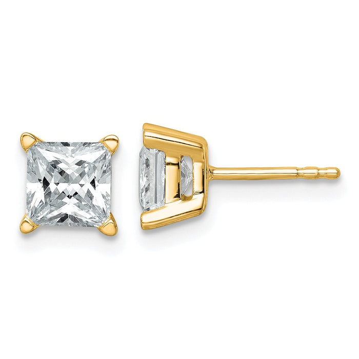 Shop Exclusive 14K Yellow Gold Princess Cut 2 Carat Lab-Grown Diamond Studs-1