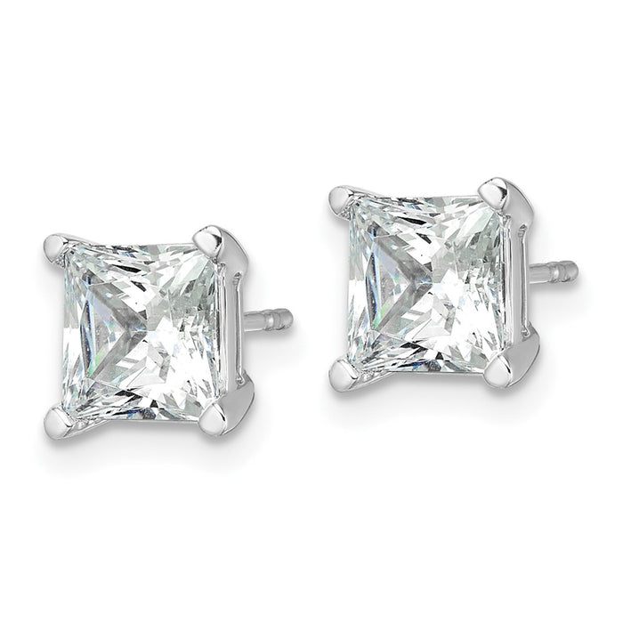 Exclusive 14K White Gold 4 Carat Lab-Grown Diamond Stud Earrings - Stylish Value!-2