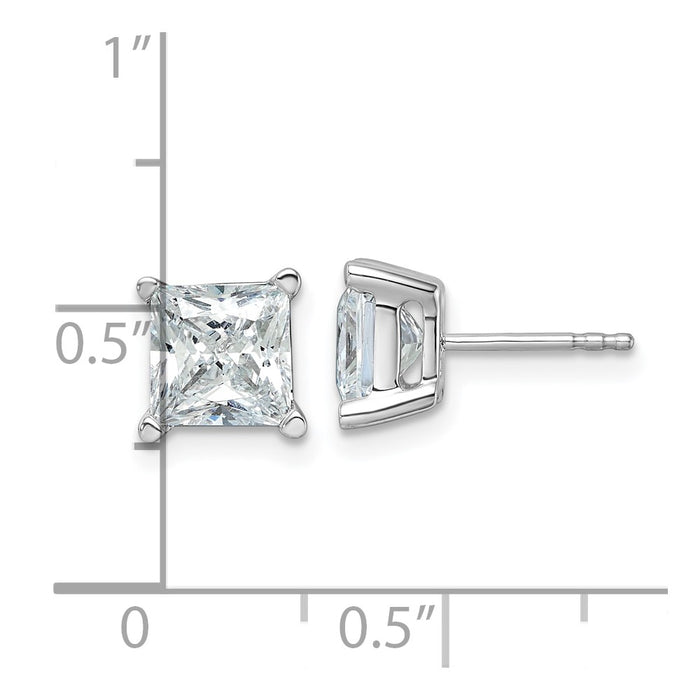 Shop Exclusive 14K White Gold 4 Carat Lab-Grown Diamond Stud Earrings - Stylish!-4